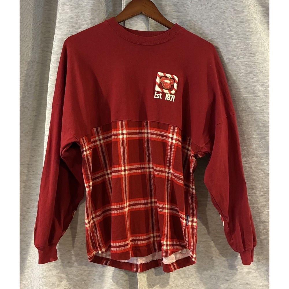 2021 Walt Disney World Christmas Holiday Snacks Red Plaid Spirit Jersey Size XS